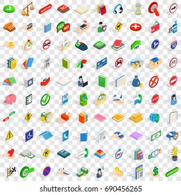 100 helpful icons set in isometric 3d style for any design vector illustration