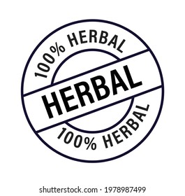 100% herbal icon isolated on white background