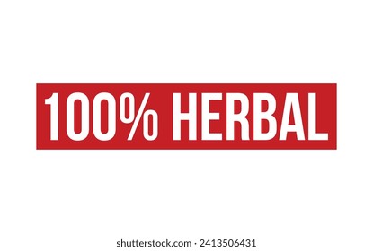 100% Herbal Rubber Stamp Seal Vector
