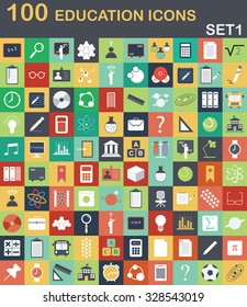 100 high quality education icons. Education icons set number 1.