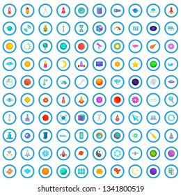 100 high tech icons set in cartoon style for any design vector illustration