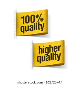 100% higher quality product labels. Vector.