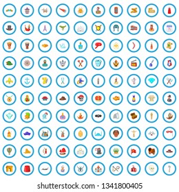 100 history icons set in cartoon style for any design vector illustration