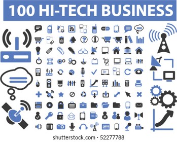 100 hi-tech business signs. vector