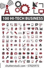 100 hi-tech business signs. vector