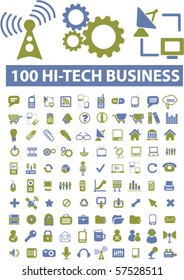 100 carteles de alta tecnología. vector
