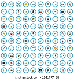 100 hobby icons set in flat style for any design vector illustration