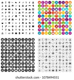 100 holidays family icons set vector in 4 variant for any web design isolated on white