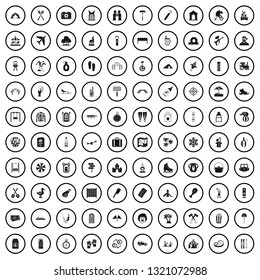 100 holidays family icons set in simple style for any design vector illustration