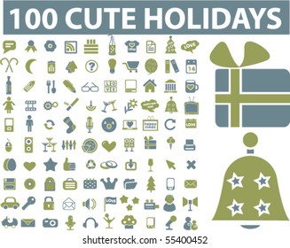 100 holidays & party signs. vector