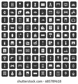 100 home icons set in black color isolated vector illustration