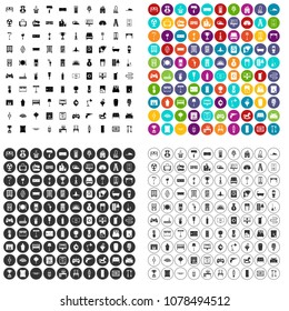100 home icons set vector in 4 variant for any web design isolated on white