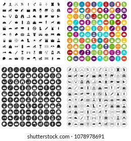 100 horsemanship icons set vector in 4 variant for any web design isolated on white