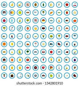 100 household icons set in flat style for any design vector illustration