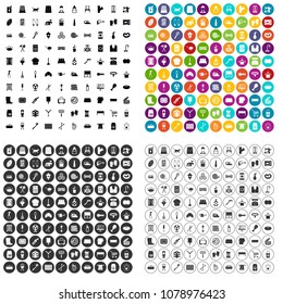 100 housekeeping icons set vector in 4 variant for any web design isolated on white