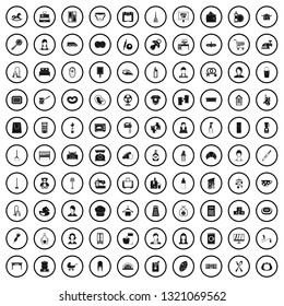 100 housewife icons set in simple style for any design vector illustration