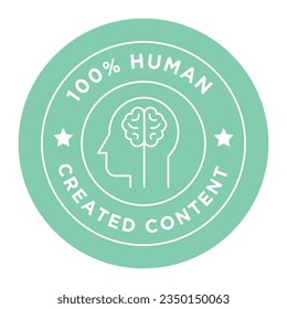100% Human Design Badge Icon Design. Innovative 100% Human Design Icon with Badge. Vector Badge Icon.