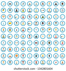 100 human icons set in flat style for any design vector illustration