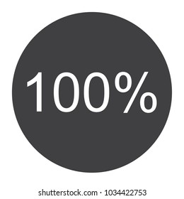 100 % hundred percent vector icon. Round flat simple icon. 