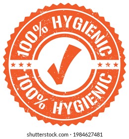 100% Hygienic. Vector Grungy Stamp.