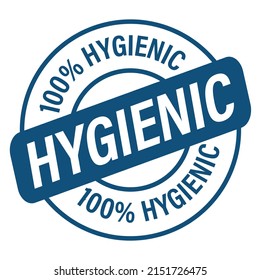 100% hygienic vector icon, blue in color
