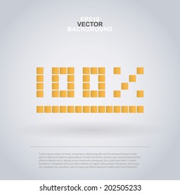 100 % Icon Design Made of Squares for Infographics