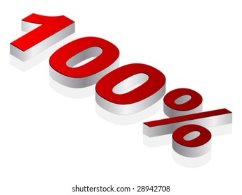 100 % Icon Vektorgrafik