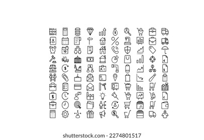 100 Iconos Vector Blanco Y Negro
