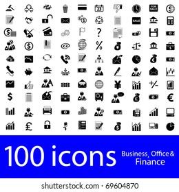 100 icons Business, Office & Finance