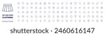100 icons Clothing collection. Thin line icon. Editable stroke. Clothing icons for web and mobile app.