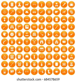 100 icons set orange