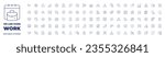 100 icons Work collection. Thin line icon. Editable stroke. Work icons for web and mobile app.
