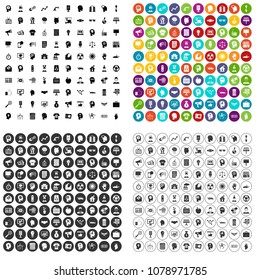 100 idea icons set vector in 4 variant for any web design isolated on white