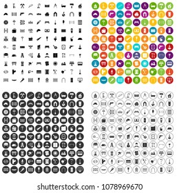 100 individual construction icons set vector in 4 variant for any web design isolated on white