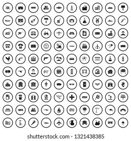 100 industry icons set in simple style for any design vector illustration