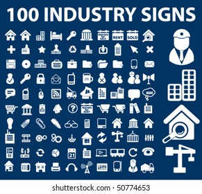 100 industry signs. vector