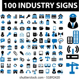 100 industry signs. vector