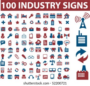 100 señales industriales. vector