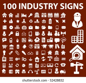 100 industry signs. vector