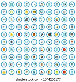 100 iconos de libro de información establecidos en estilo plano para cualquier Ilustración vectorial de diseño