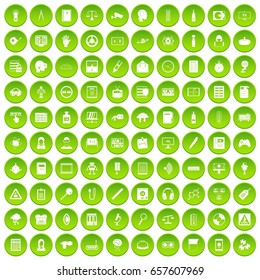 100 information icons set green circle isolated on white background vector illustration