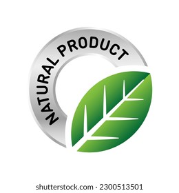 100% ingredients of natural origin vector logo icon badge concept