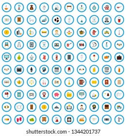 100 inn business icons set in flat style for any design vector illustration