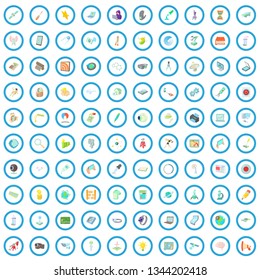 100 innovation icons set in cartoon style for any design vector illustration