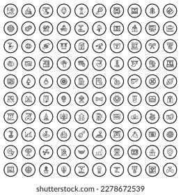 100 innovation icons set. Outline illustration of 100 innovation icons vector set isolated on white background