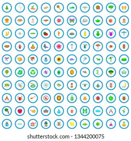 100 insects icons set in cartoon style for any design vector illustration