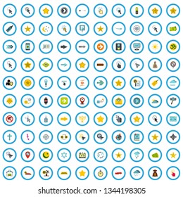 100 insignia icons set in flat style for any design vector illustration