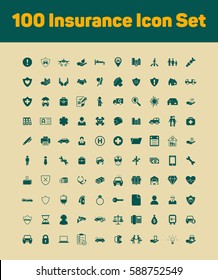 100 Insurance icons set