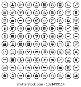 100 interaction icons set in simple style for any design vector illustration