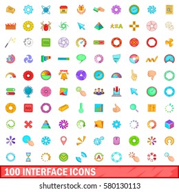 100 interface icons set in cartoon style for any design vector illustration